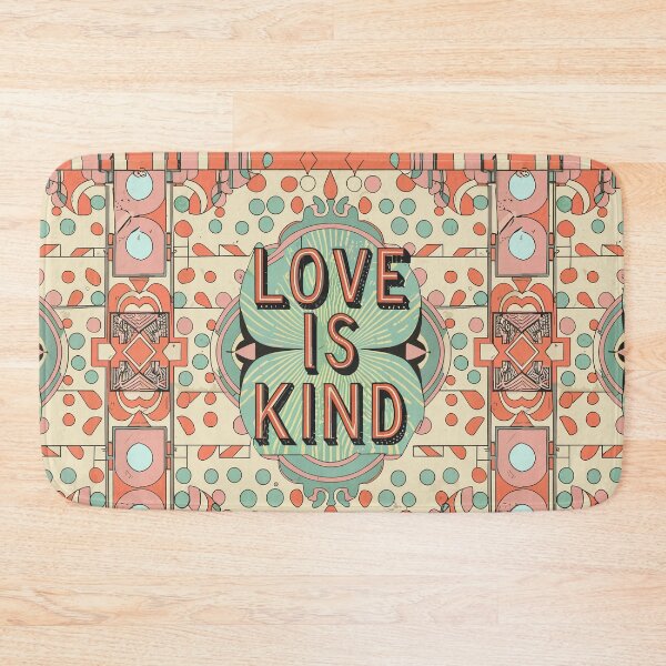 Item preview, Vintage Typography "Love is Kind" Art - Mid-Century Geometric Illustration designed and sold by HahaHandlesHub.
