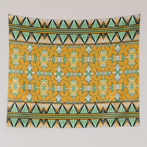 Item preview, Fantasy flower orange pattern designed and sold by Flowersonstuff.