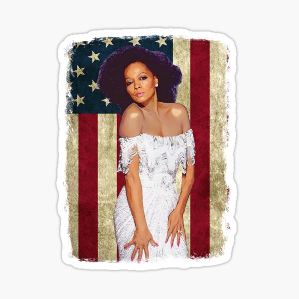 Vintage American Flag Diana Ross Legend Sticker