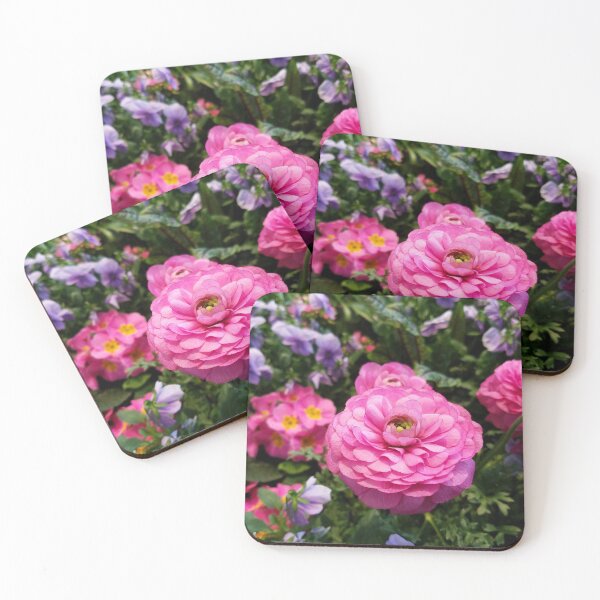 Item preview, SPRING Rosy Ranunculus and Primrose with violet Violas designed and sold by rvjames.