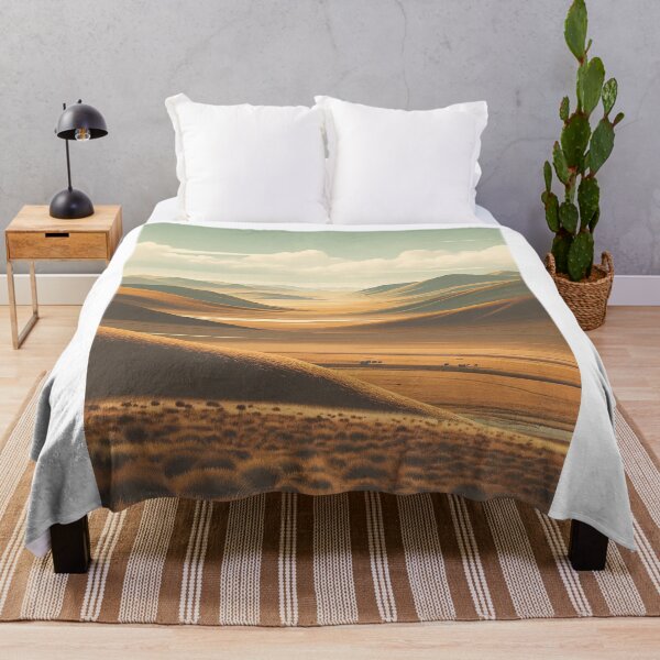 Item preview, Mongolia Retro Travel Poster - Vintage Minimal Landscape of Mongolian Steppe designed and sold by pod24.