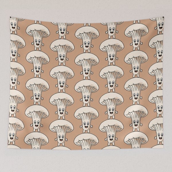 Item preview, Cute happy oyster mushroom design cartoon illustration designed and sold by cubbone.