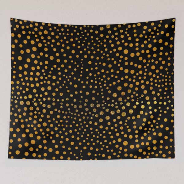 Item preview, polka dots,gold on black designed and sold by cutecrazytshirt.