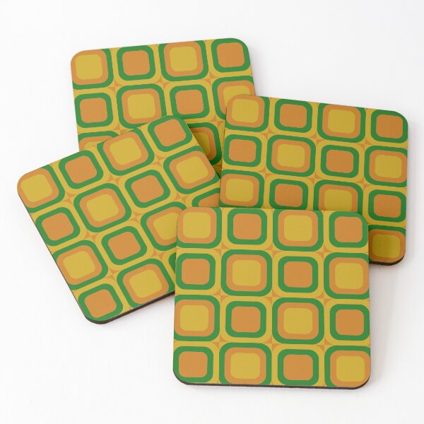 Item preview, retro green 1970s style pattern designed and sold by pauloneill-art.