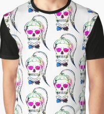 Born This Way Neon Paint Skull Graphic T-Shirt