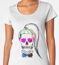 Born This Way Neon Paint Skull Women's Premium T-Shirt