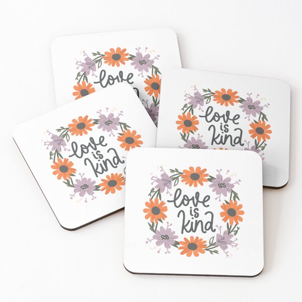 Item preview, Tranquil Blooms: Love is Kind Minimalist Illustration Typography in Muted Tones designed and sold by HahaHandlesHub.