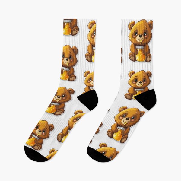 Item preview, Baby cute little animated bear eating honey designed and sold by Orese12.