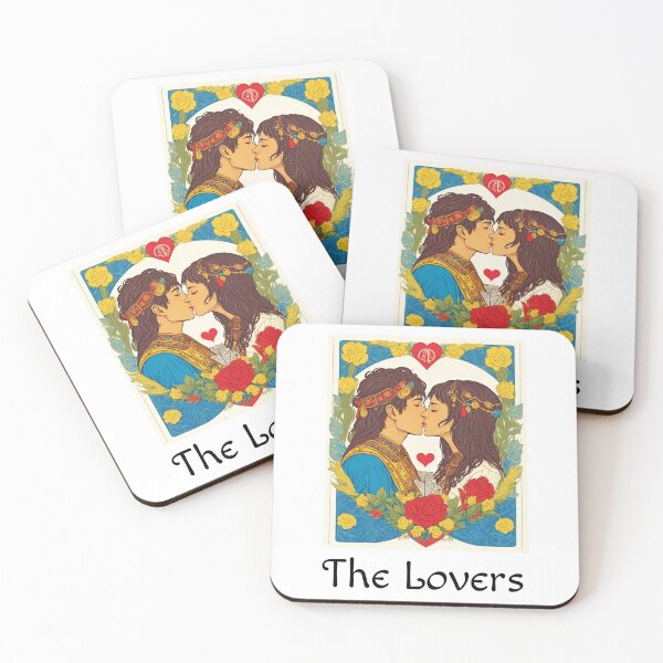 Item preview, Major Arcana The Lovers Tarot Card - Floral Design designed and sold by Pixel Waite.