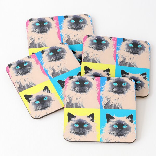 Item preview, himalayan cat portrait. animal colorful. Animal throw pillow. designed and sold by formform.