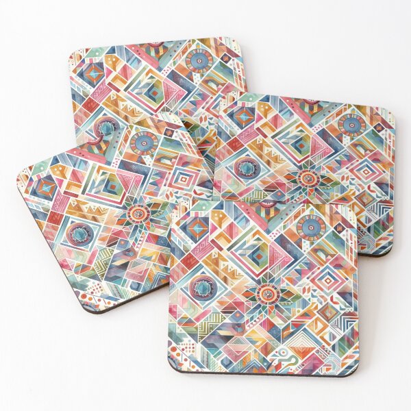 Item preview, seamless geometric floral pattern designed and sold by Dominika Farkašová.