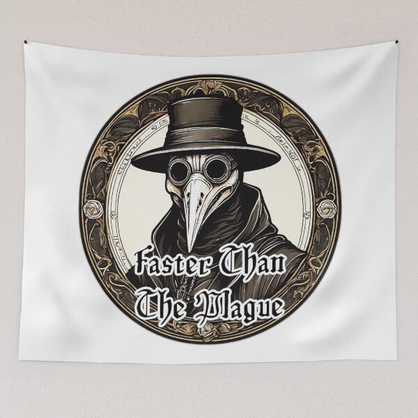 Item preview, Faster Than The Plague - Medieval Funny Design designed and sold by Ridiculam Toga.