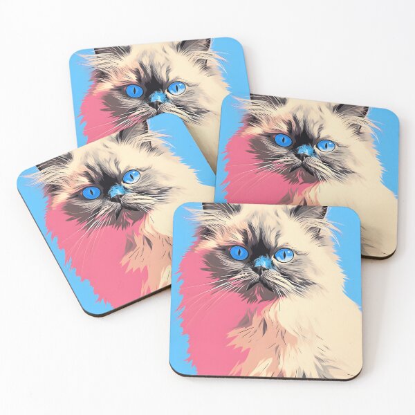 Item preview, himalayan cat portrait. animal colorful. Animal throw pillow. designed and sold by formform.