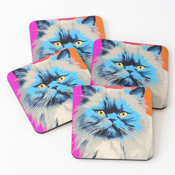 Item preview, himalayan cat portrait. animal colorful. Animal throw pillow. designed and sold by formform.