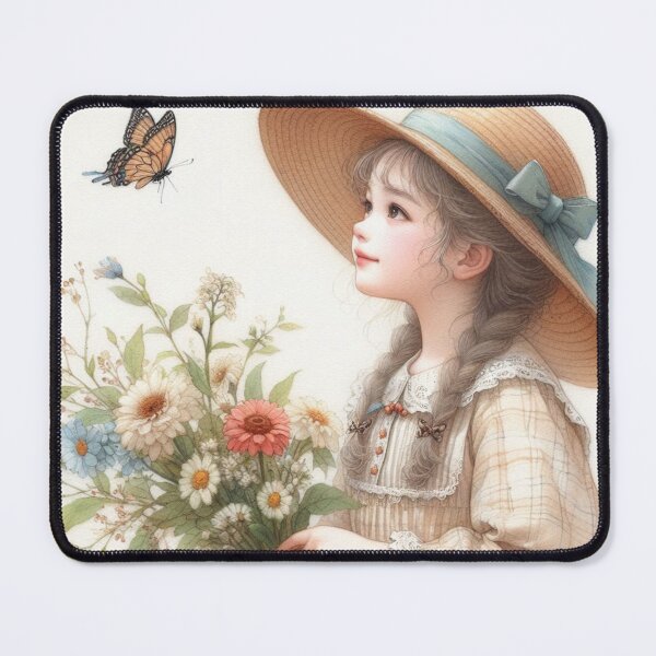 Item preview, Person with basket of flowers and butterfly designed and sold by Dominika Farkašová.