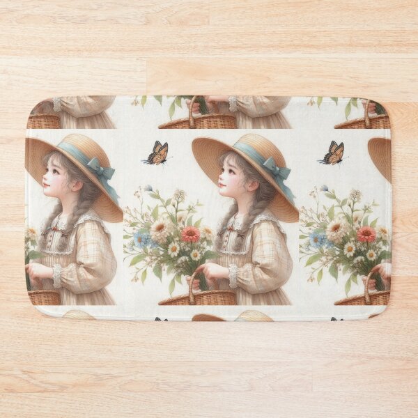 Item preview, Person with basket of flowers and butterfly designed and sold by Dominika Farkašová.