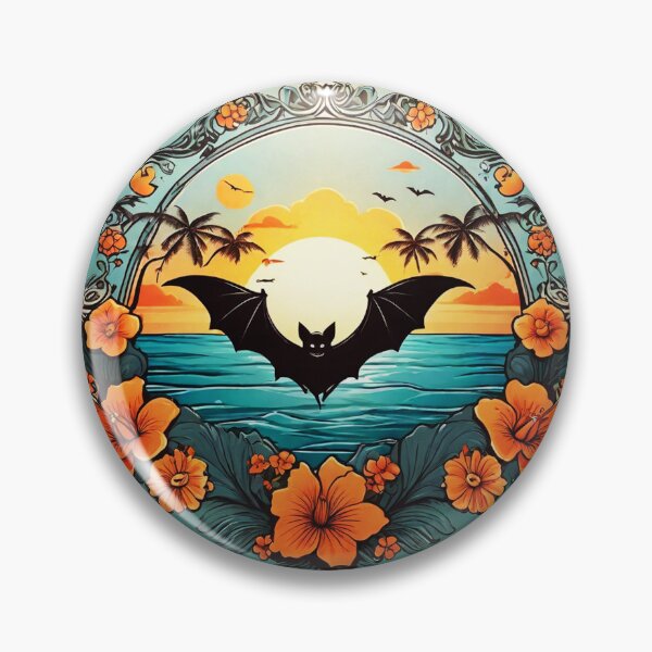 Item preview, Beach Lover Bat at Sunset with Orchids designed and sold by NautiChic.