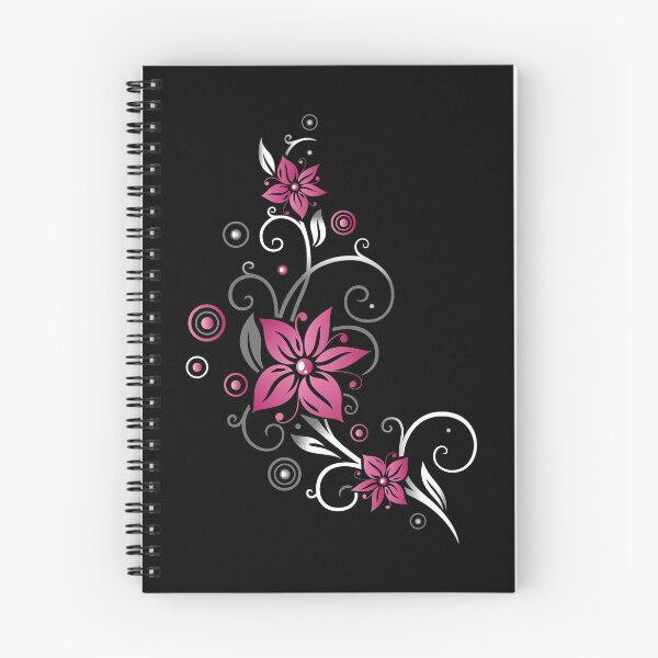 Item preview, Flowers with filigree floral ornament. Pink, grey. designed and sold by Christine Krahl.