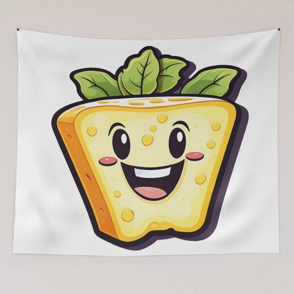 Item preview, Sunny day: yellow cheese with leaves designed and sold by Ink-Kreativ.