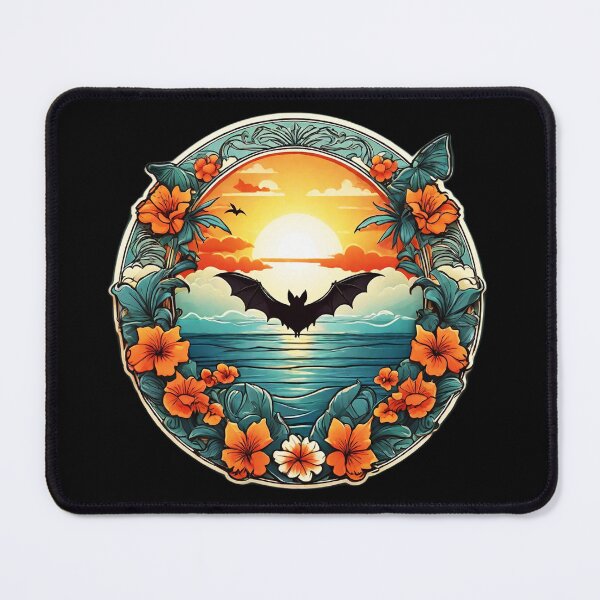 Item preview, Spooky Bat at Sunset with Ocean Waves designed and sold by NautiChic.