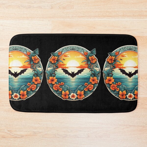 Item preview, Spooky Bat at Sunset with Ocean Waves designed and sold by NautiChic.