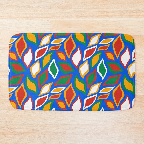 Item preview, Blue Red Green Yellow White Leaf Petal Plant Nature-Inspired Lively Pattern designed and sold by PenguinForests.