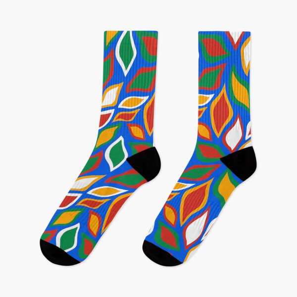 Item preview, Blue Red Green Yellow White Leaf Petal Plant Nature-Inspired Lively Pattern designed and sold by PenguinForests.