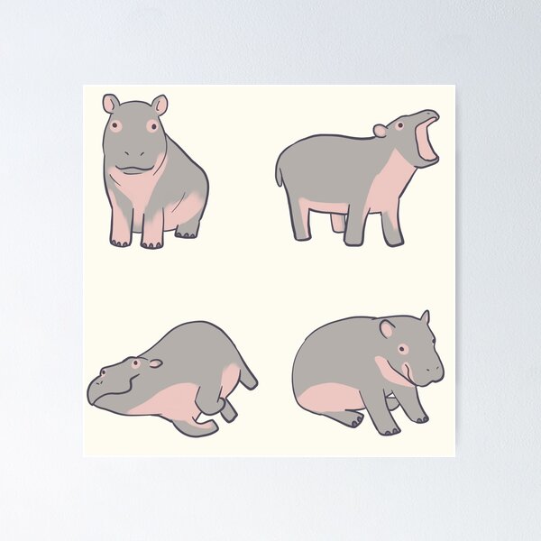 Item preview, Baby hippo art pack  designed and sold by Mayarart.