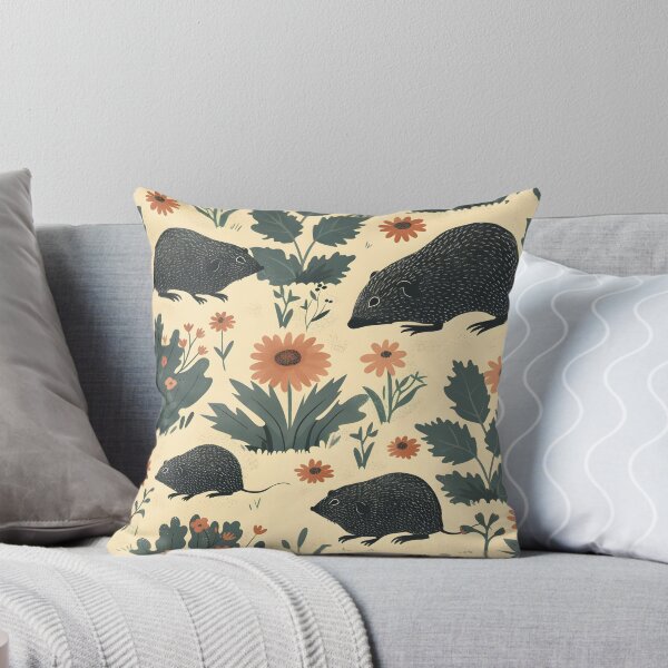 Item preview, Moles in the garden pattern with flowers designed and sold by Folksy Living.