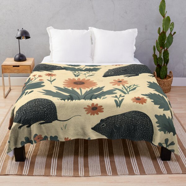 Item preview, Moles in the garden pattern with flowers designed and sold by Folksy Living.