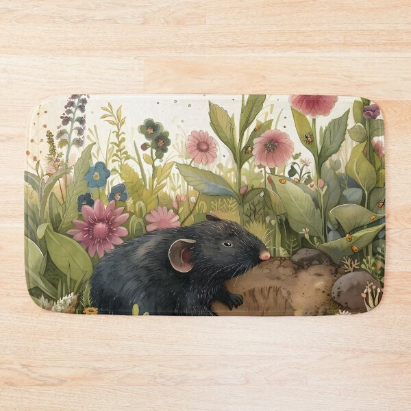 Item preview, Cute mole in the garden with flowers designed and sold by Folksy Living.