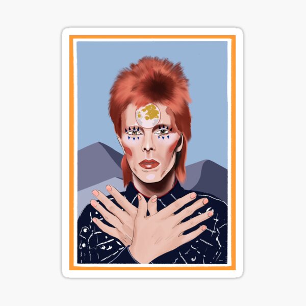 Item preview, David Bowie Ziggy Stardust illustrated portrait designed and sold by alliemoth.