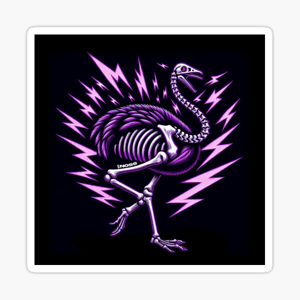 Item preview, $NOSS "Cryptic Thunder: Ostrich Skull with BTC Eyes" designed and sold by zzz888.