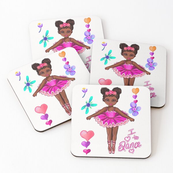 Item preview, Ballet Dancing African American ballerina cute black girl with brown skin I love to dance designed and sold by Artonmytee.