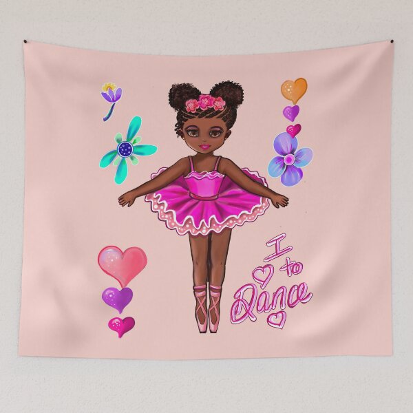 Item preview, Ballet Dancing African American ballerina cute black girl with brown skin I love to dance designed and sold by Artonmytee.