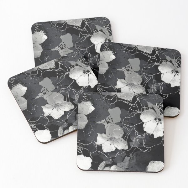 Item preview, Black and White Flowers Cottagecore Seamless Pattern designed and sold by momosstyle.