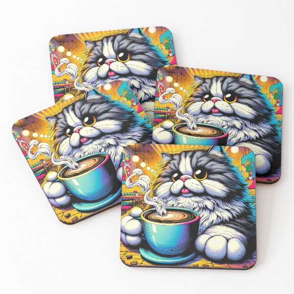 Item preview, Chonky cat with coffee designed and sold by ElianNB.