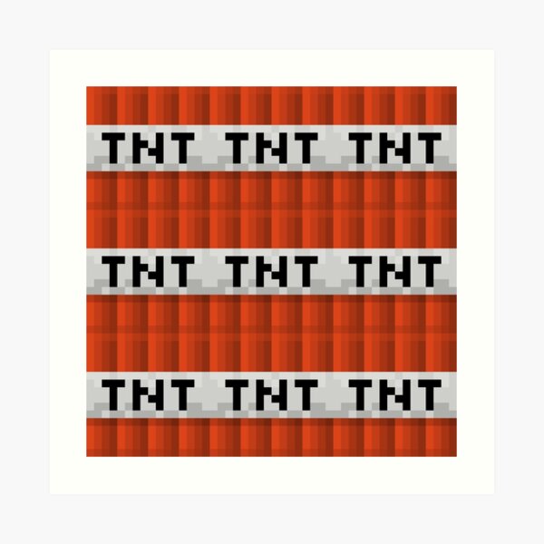 minecraft-tnt-bomb-block-funny-meme-pixel-art-poster-for-sale-by-darcekar-redbubble for Free Printable Minecraft Tnt Labels Minecraft TNT Bomb Block Funny Meme Pixel Art