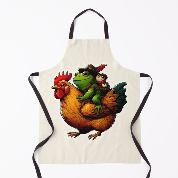 Item preview, Frog and toad riding chicken pun meme designed and sold by Animalpetslover.