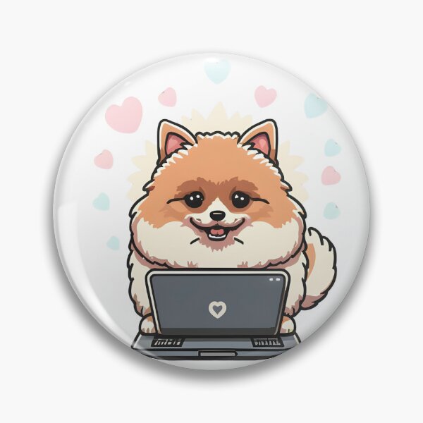 Item preview, Pomeranian with laptop designed and sold by Blemenowo.