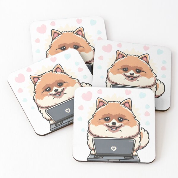 Item preview, Pomeranian with laptop designed and sold by Blemenowo.