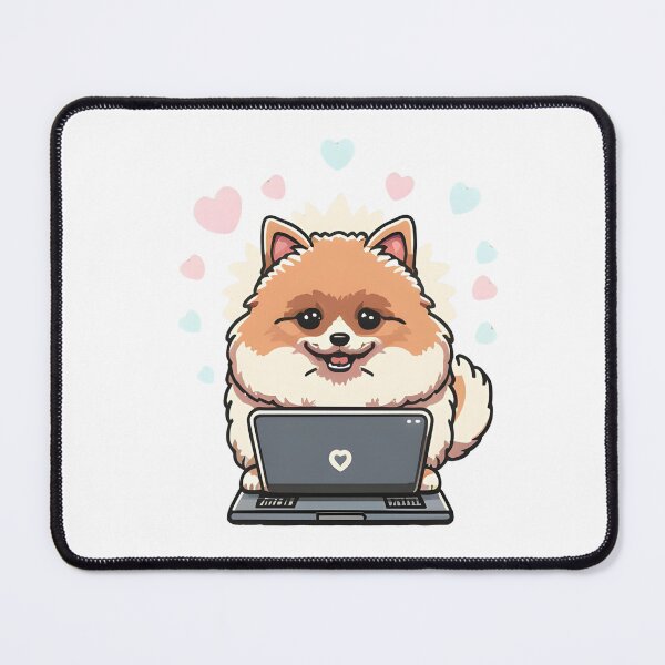 Item preview, Pomeranian with laptop designed and sold by Blemenowo.