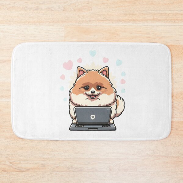 Item preview, Pomeranian with laptop designed and sold by Blemenowo.
