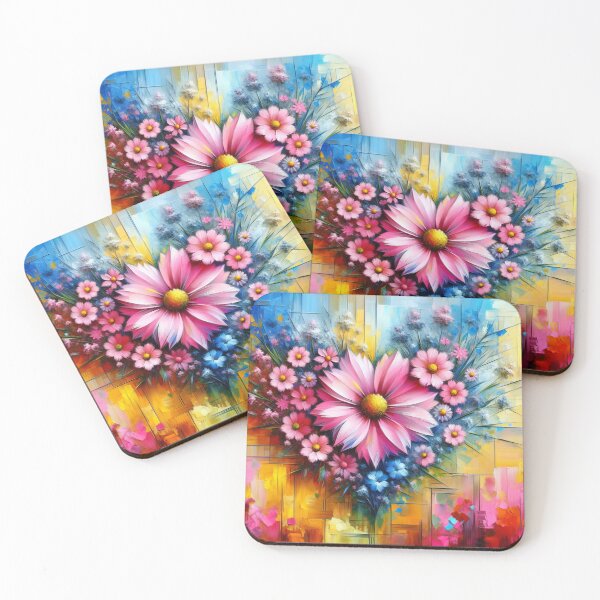 Item preview, Painterly Pink And Blue Flower heart designed and sold by ByNicoleSara.