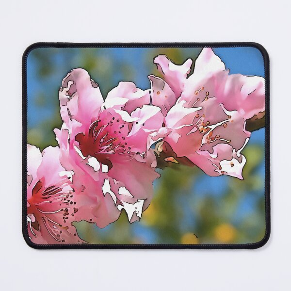 Item preview, Close Up Peach Tree Blossom Black Outline Art designed and sold by taiche.