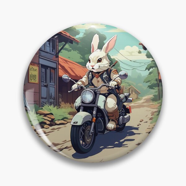 Item preview, RABBIT & MOTORCYCLE designed and sold by AmazingBackDrop.
