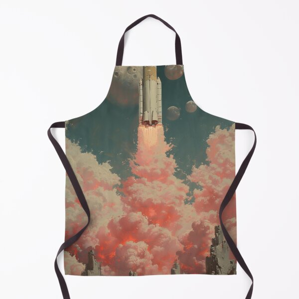 Item preview, Lunar Ascent: Retro Rocket Launch designed and sold by EtherealEchoes.