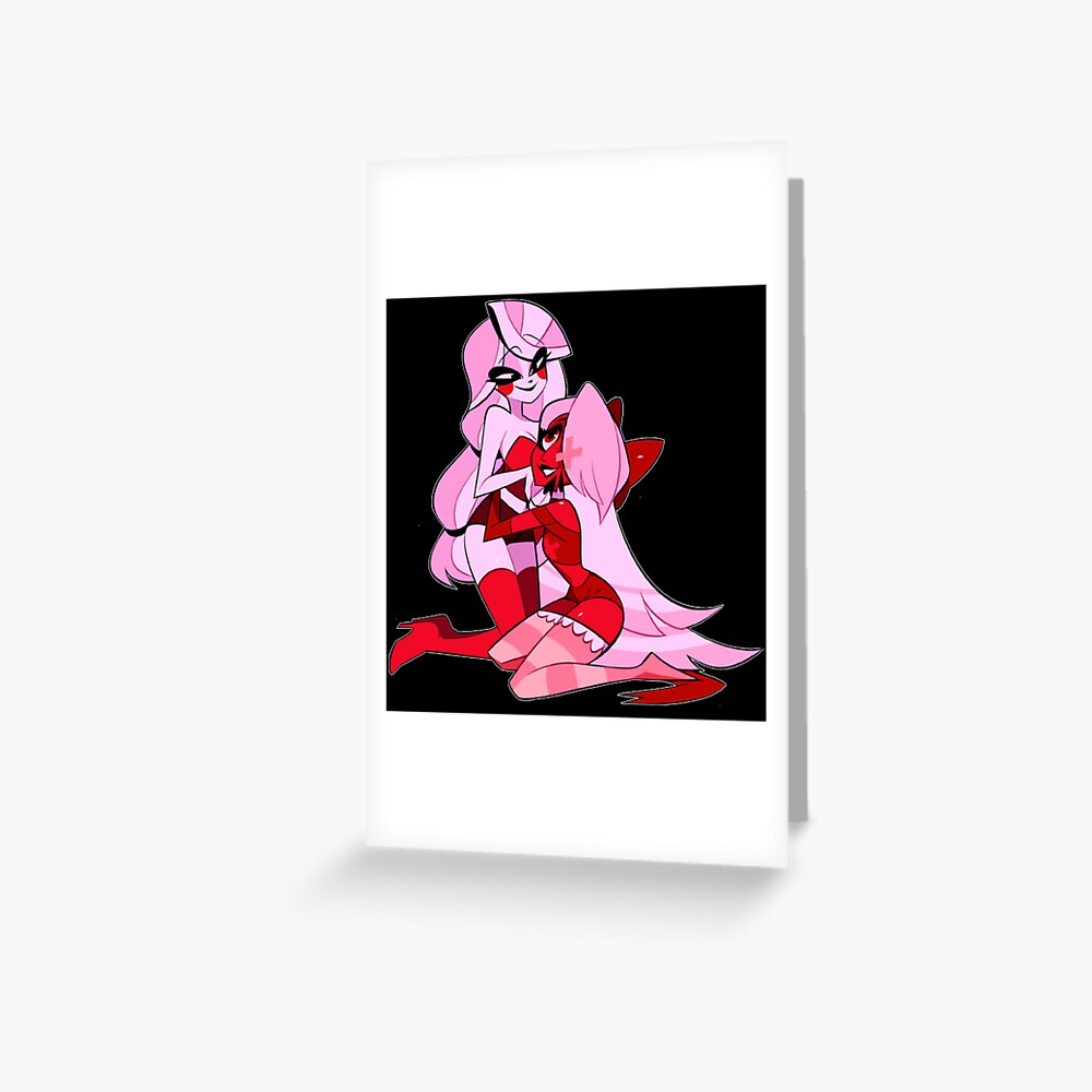 Charlie and Vaggie Valentine Standee Design - Hazbin Hotel | Greeting Card