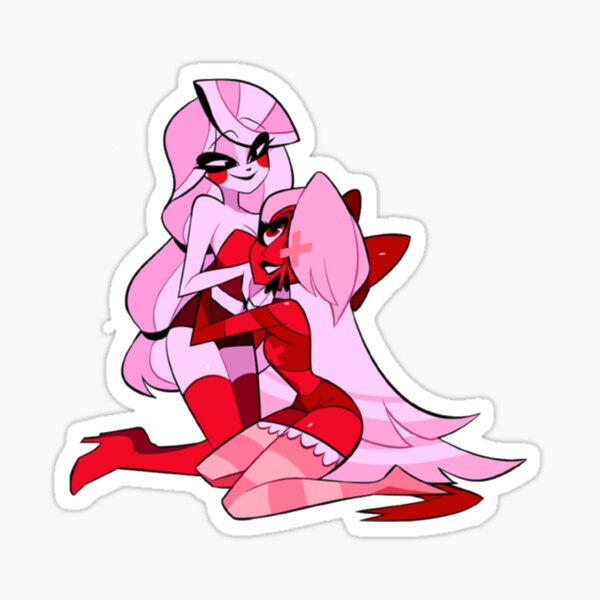 Charlie And Vaggie Valentine Standee Design Hazbin Hotel Sticker For Sale By Anime Express