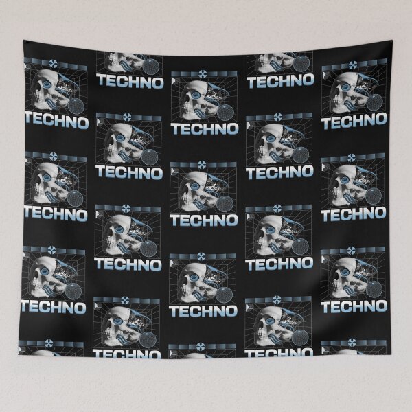 Item preview, TECHNO  - Techno Head (White)  designed and sold by Discothreadz.